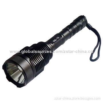 Maximum 1,200lm 10W Aluminum Flashlight Torch, Available in Black Color